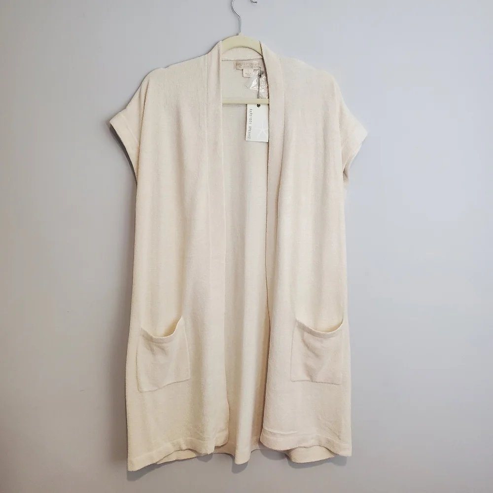 Barefoot Dreams Womens CozyChic Ultra Lite Sleeveless Long Cardigan Sz L NWT - Picture 11 of 16